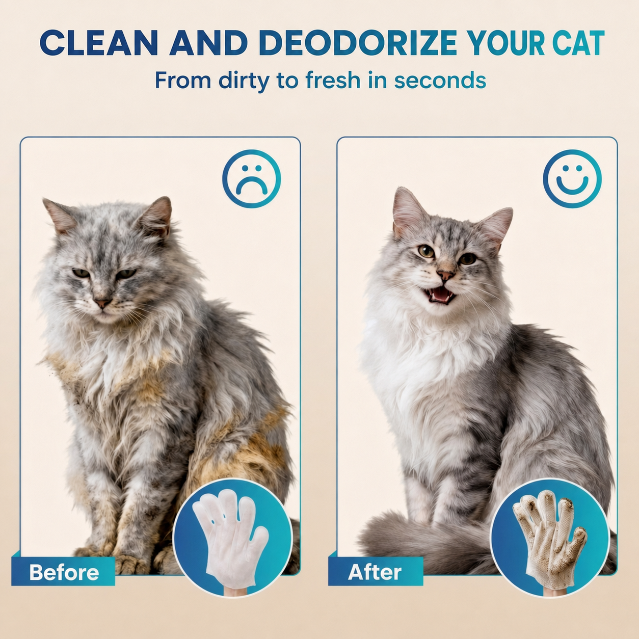 Hopmvia® No-Rinse Cleansing Gloves for Dogs and Cats