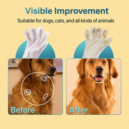 Hopmvia® No-Rinse Cleansing Gloves for Dogs and Cats