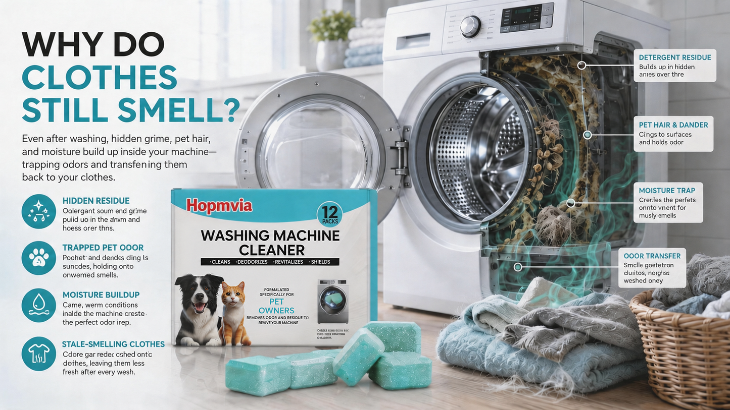 🔥Enjoy 49% OFF today--Washing Machine Cleaner Tablets – Deep Clean Washer Odors, Residue & Pet Hair Buildup