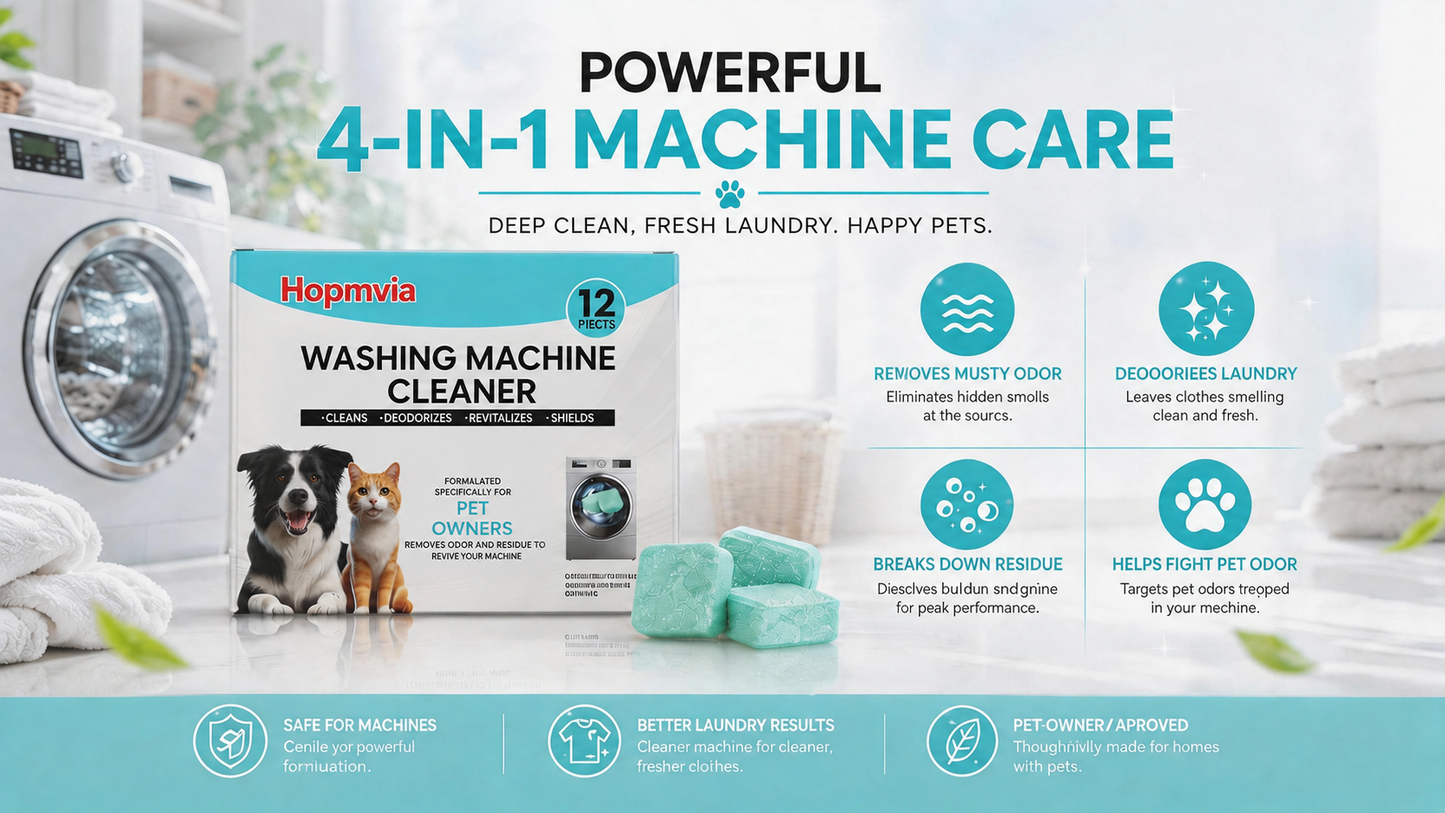 🔥Enjoy 49% OFF today--Washing Machine Cleaner Tablets – Deep Clean Washer Odors, Residue & Pet Hair Buildup