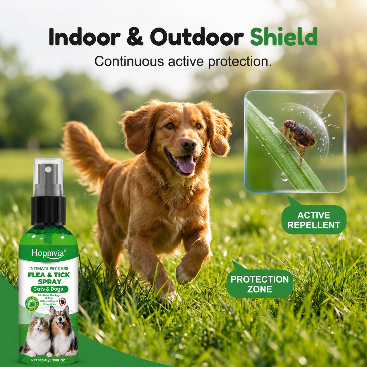 💥Gentle-formula pest repellent spray for pets—protect your pet from pests.😾