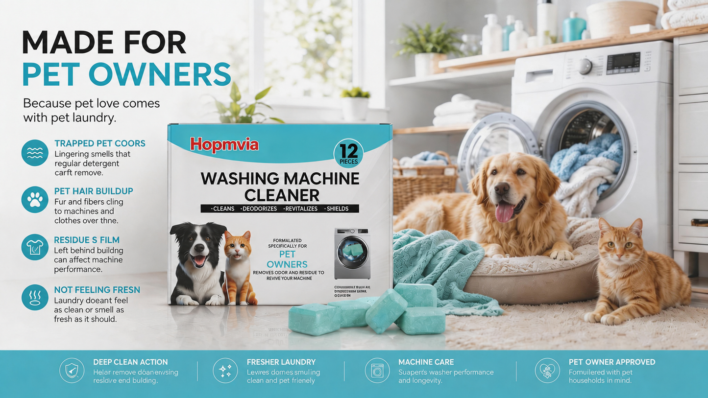 🔥Enjoy 49% OFF today--Washing Machine Cleaner Tablets – Deep Clean Washer Odors, Residue & Pet Hair Buildup