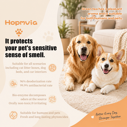 Hopmvia®A safety-grade deodorizing spray that eliminates odors instantly, provides long-lasting freshness, and is safe for contact with pets.