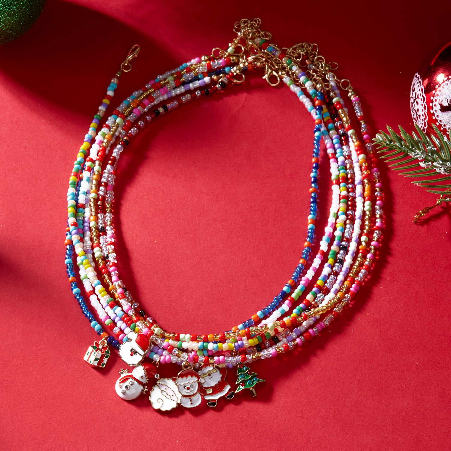 Christmas Necklace 7-Piece Snowman Set