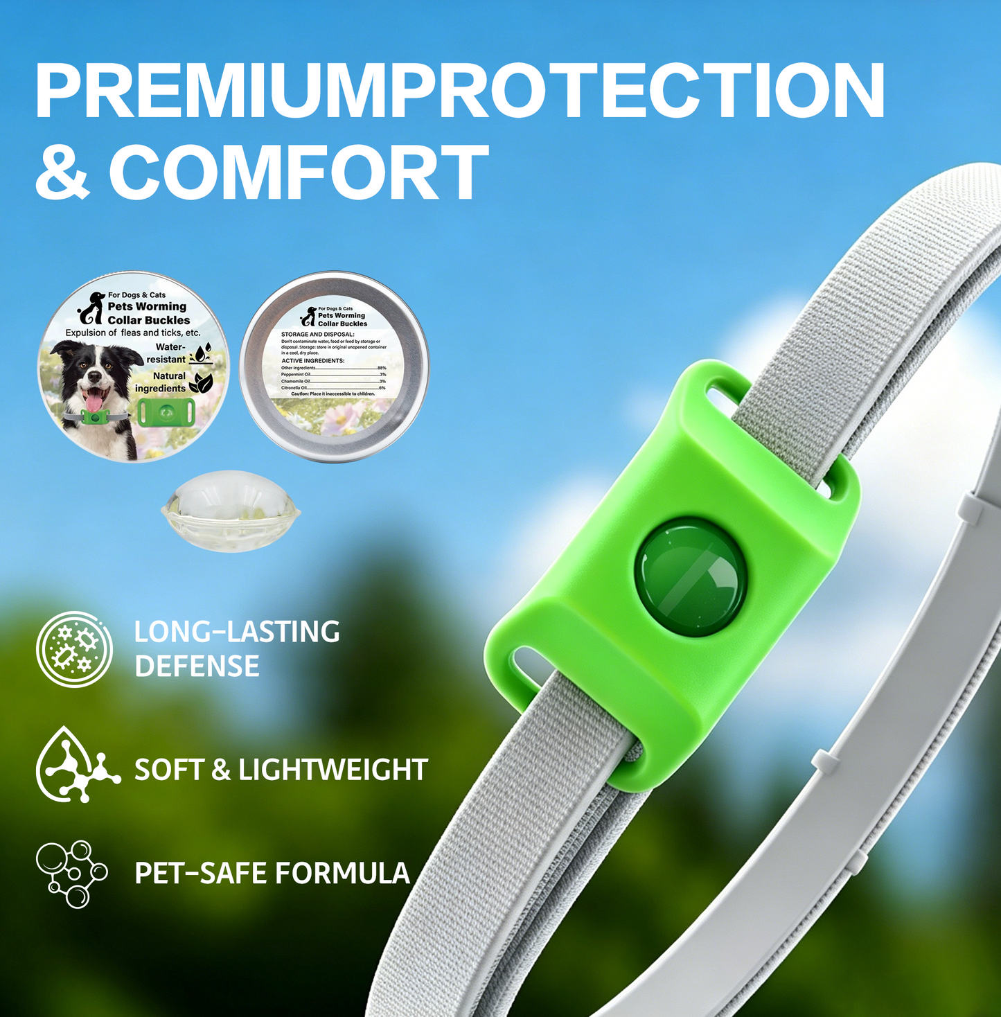 Hopmvia™ – 12 months of natural flea and tick protection; the top choice for outdoor mosquito defense for pets.