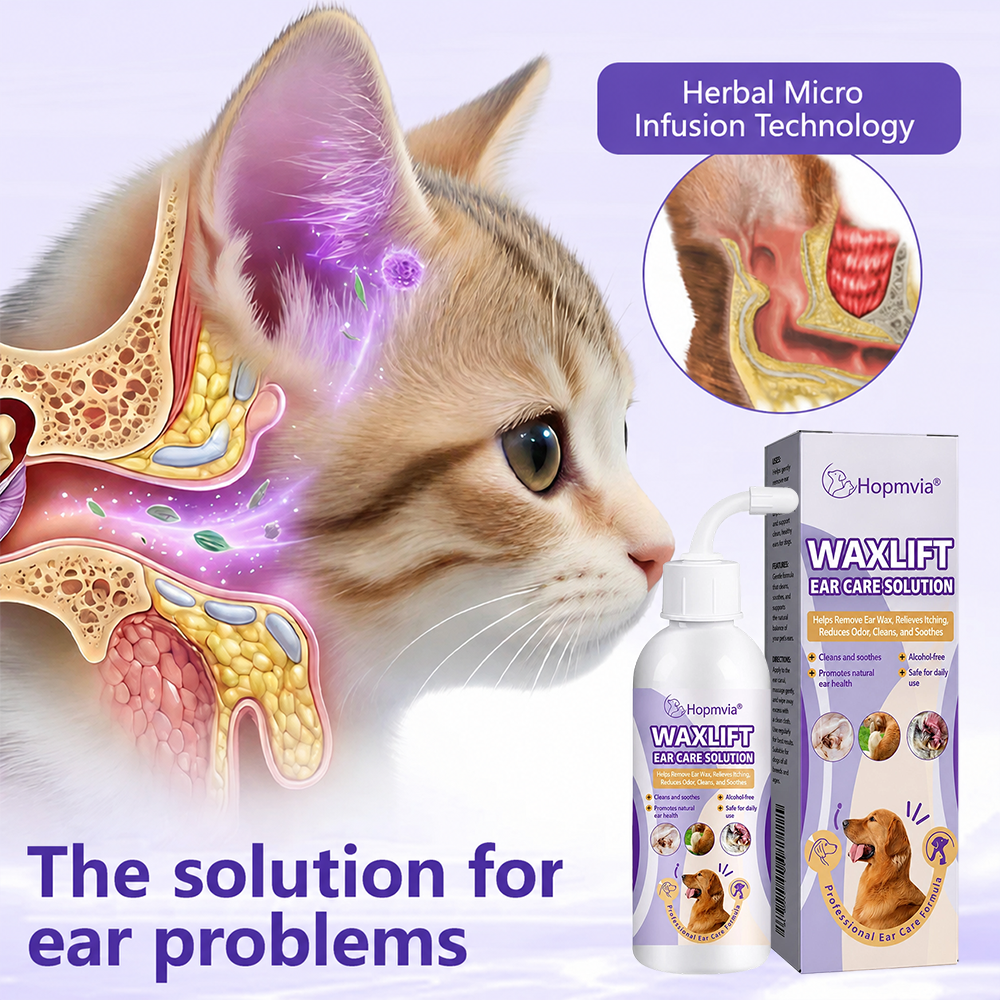 Hopmvia® Official Flagship Store | Say Goodbye to Odor & Itching Rediscover Clean, Healthy Ears! Professional Pet Ear Cleaning Drops🔥