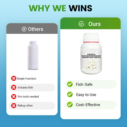 Chlorine dioxide effervescent disinfection tablets—making your ponds and fish tanks cleaner and your fish healthier.