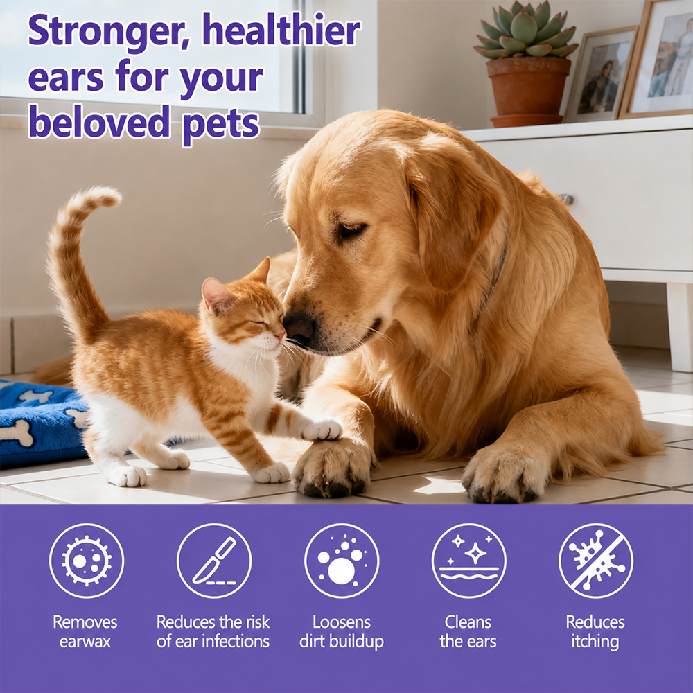 Hopmvia® Official Flagship Store | Say Goodbye to Odor & Itching Rediscover Clean, Healthy Ears! Professional Pet Ear Cleaning Drops🔥