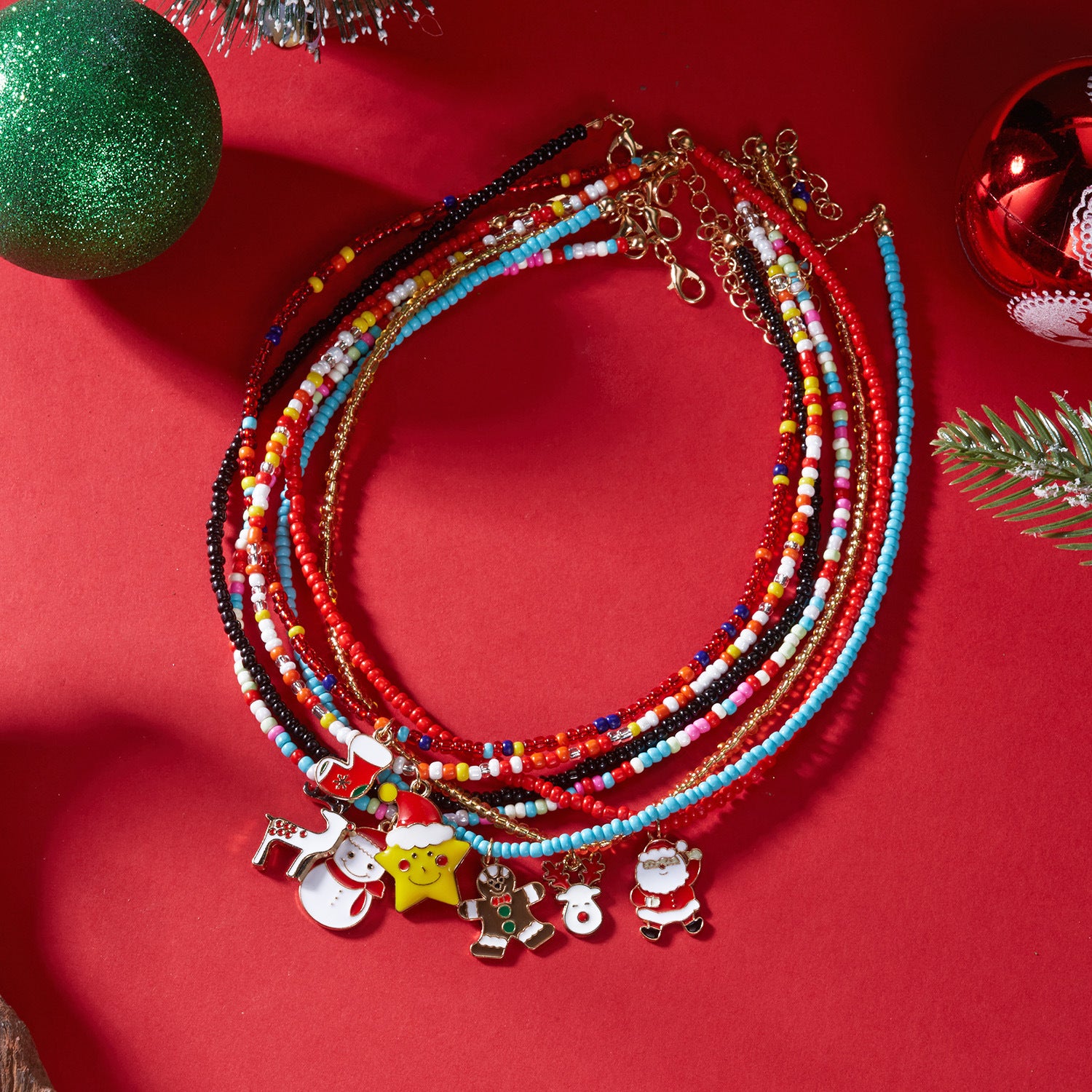 Christmas Necklace 7-Piece Starfish Set