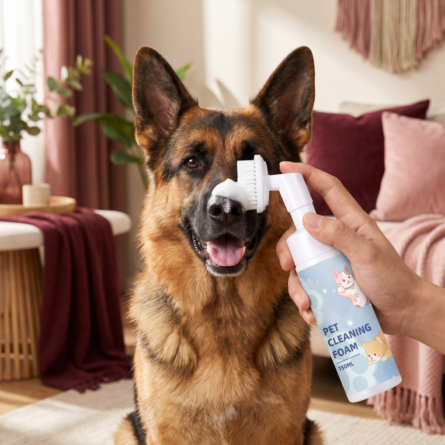 Waterless & Gentle Paw Cleaning Foam with Brush for Dogs